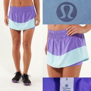 Lululemon Breeze By Skort 8 Medium Women's Power Purple Aquamarine Run Skirt